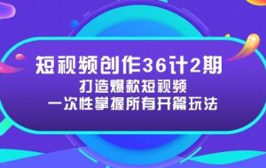 （14665期）短视频创作36计2期：打造爆款短视频所需的各类开篇技巧，提升视频吸引力