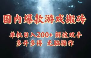 （14659期）国内爆款游戏搬砖，单机日入200+，长期稳定，多开多得，无脑操作