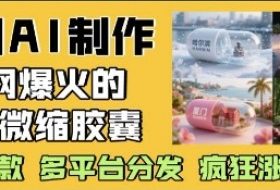 利用AI制作全网爆火的城市微缩胶囊，条条爆款， 多平台分发，疯狂涨粉变现