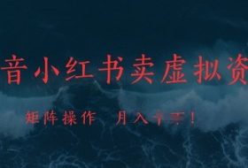 抖音小红书卖虚拟资料，市场需求一直存在，矩阵操作，月入1w+