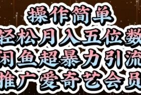 闲鱼超暴力引流推广爱奇艺会员，操作简单，轻松月入5位数