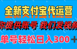 全新支付宝代运营你提供账导 我们发视频单号轻松日入300+