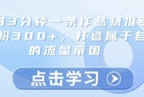 小红书3分钟一条作品精准引流创业粉300+，打造属于自己的流量帝国