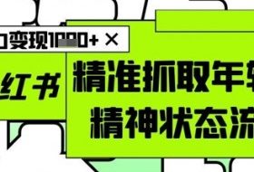 AI+小红书图文，精准抓取年轻人精神状态流量，单日暴力变现多张
