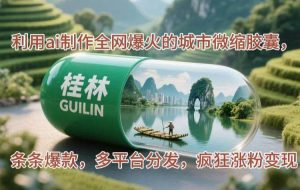 （14704期）利用ai制作全网爆火的城市微缩胶囊，条条爆款，多平台分发，疯狂涨粉变现