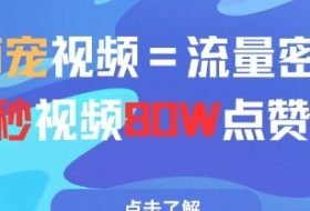 AI萌宠视频=流量密码5秒视频80w点赞