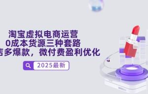 （14739期）淘宝虚拟电商运营，0成本货源三种套路，单店多爆款，微付费盈利优化
