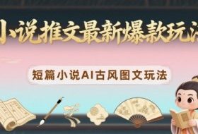 小说推文最新爆款玩法，短篇小说AI古风图文玩法