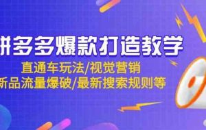 拼多多爆款打造教学：直通车玩法/视觉营销/新品流量爆破/最新搜索规则等