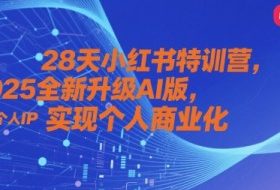 28天小红书特训营，2025全新升级AI版，打造个人IP，实现个人商业化