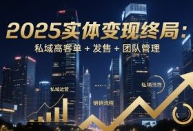 2025实体变现终局：私域高客单+发售+团队管理