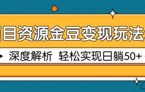 项目资源金豆变现玩法2.0，深度解析 轻松实现躺赚50+