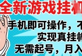 2025最新独家游戏搬砖，单手机操作，全自动挂G，无需玩游戏，月入1W+【揭秘】