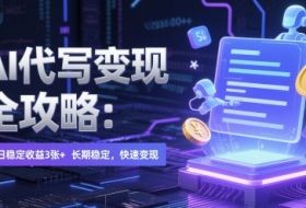 AI 代写变现全攻略：单日稳定收益 3张+，长期稳定，快速变现【揭秘】