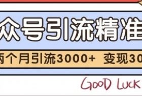 公众号精准粉引流玩法，2个月3000+精准粉，变现30个W【揭秘】