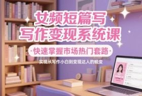 女频短篇写作变现系统课，快速掌握市场热门套路，实现从写作小白到变现达人的蜕变
