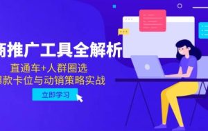 （14866期）电商推广工具全解析，直通车+人群圈选，爆款卡位与动销策略实战