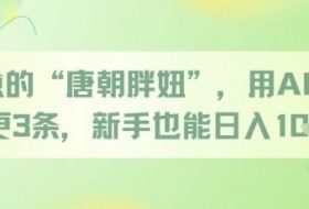 治愈的“唐朝胖妞”，用AI制作日更3条，新手也能日入多张