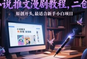 小说推文漫剧教程，二创+原创开头，最适合新手小白项目