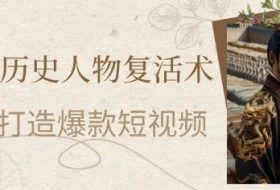 AI赋能历史人物复活术：从0到1打造爆款短视频，7天涨粉10W，小白也能月入过1W