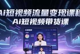 Ai短视频流量变现课程，Ai短视频带货课
