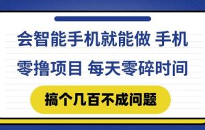（14894期）会智能手机就能做 手机零撸项目，有快手就可以做，每天零碎时间搞个几…
