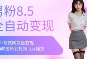 全网独家男粉8.5运营课程，进群+写真+网盘，稳定日入 5张