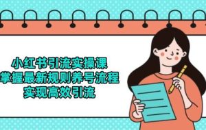 （14897期）小红书引流实操课，掌握最新规则养号流程，实现高效引流