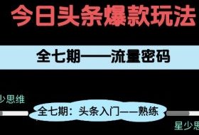 头条系列全七期项目拆解，全是干货，新手从0-1必经过程，99的人会踩的坑