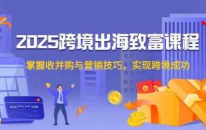 2025跨境出海致富课程，掌握收并购与营销技巧，实现跨境成功