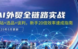 （14907期）AI外贸全链路实战，建站+选品+谈判，新手20倍效率速成指南