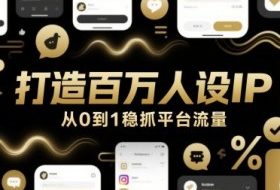 打造百万人设IP，从0到1稳抓平台流量