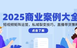 （14916期）2025商业案例大全，短视频矩阵运营，私域裂变技巧，直播带货策略