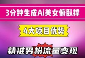 3分钟生成AI美女俯卧撑短视频：轻松起号，精准流量变现利器