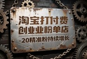 淘宝打付费创业粉单店每天稳定10-20精准粉持续增长【揭秘】
