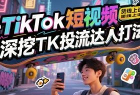 TikTok短视频带货线上课，深挖TK投流达人打法
