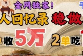 AI帮老人写回忆录，可以稳做50年的蓝海赛道，一单收2-3W，2单吃一年，长久可持续