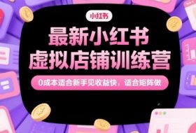 最新小红书虚拟店铺训练营，0成本适合新手见收益快，适合矩阵做