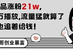 11条作品涨粉21W，条条百W播放，流量猛就算了，广告商也追着给钱