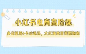 小红书电商高阶课，多店矩阵+卡位选品，大红海类目突围指南（更新5月）