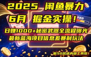 （14964期）2025闲鱼暴力掘金实操！日赚1000+秘密武器全流程曝光，最新蓝海项目信…