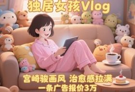 单个账号涨粉71W！用AI制作独居女孩Vlog，宫崎骏画风，治愈感拉满，一条广告报价3W