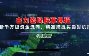 （14976期）主力密码股票课程，解析千万级资金流向，精准捕捉买卖时机指南（6月更新）