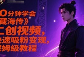 10分钟学会《藏海传》二创视频，快速吸粉变现，保姆级教程