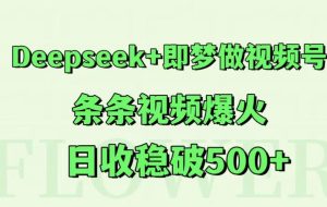 Deepseek+即梦做视频号，条条视频爆火，日收稳破500+