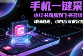 手机一键采集小红书商品到飞书多维表格，详细教程，小白应该很容易操作
