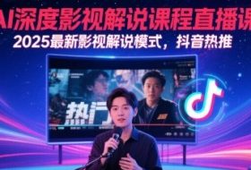 AI深度影视解说课程直播课，2025最新影视解说模式，抖音热推