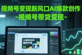 视频号变现新风口AI爆款创作-视频号带货变现