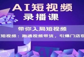 AI短视频爆款，带你入局短视频，跑通视频带货，引爆门店获客
