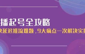 直播起号全攻略：解决延迟推流难题，9大痛点一次解决实操课